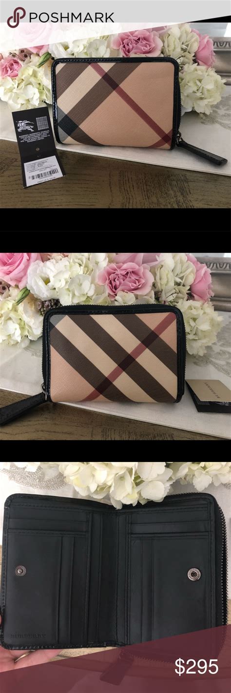 burberry nova burleigh medium zip wallet|Burberry wallets for women.